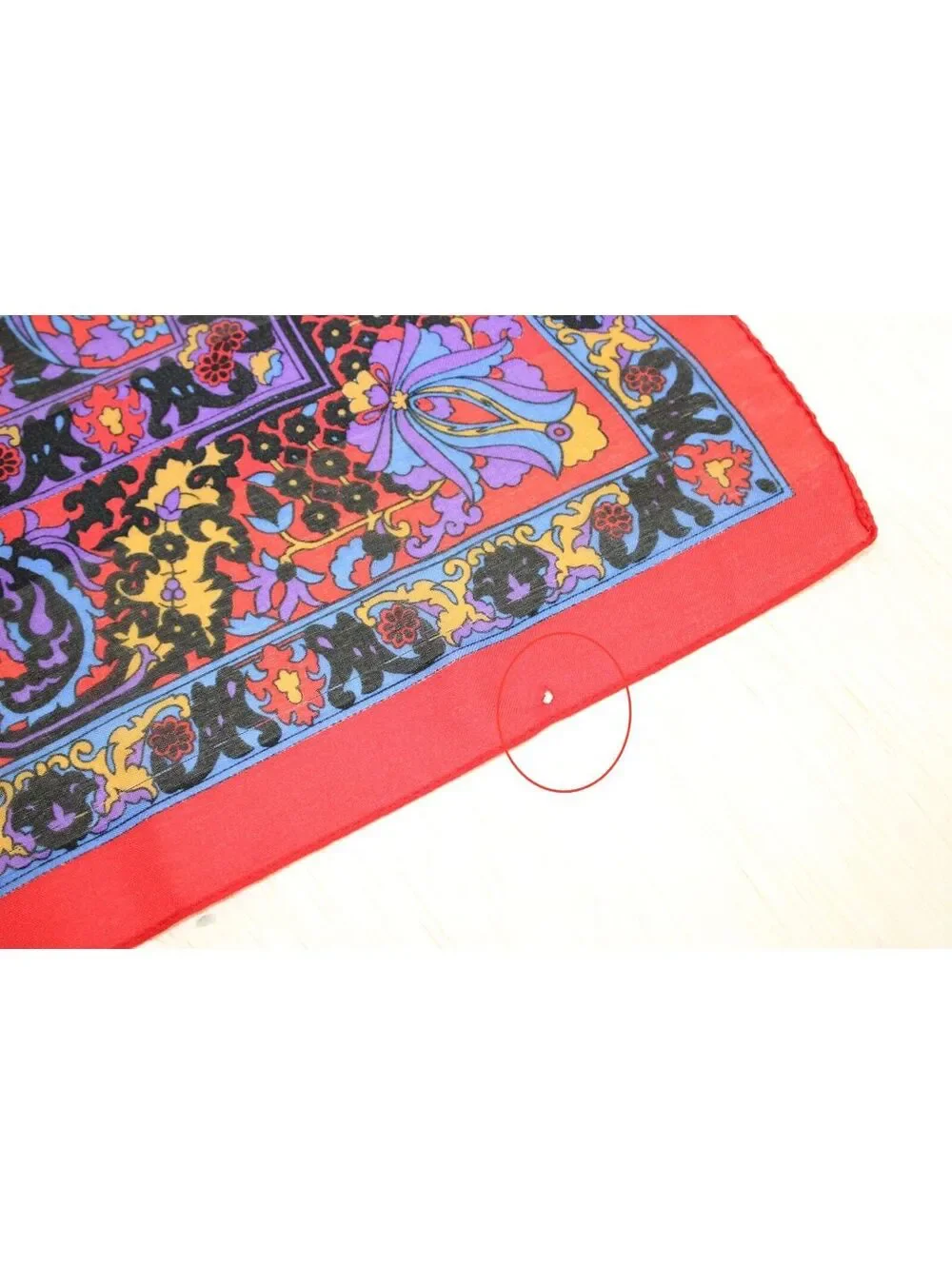 Vintage Silken Polyester Scarf by Berkshire Made in Italy Paisley Floral Red
